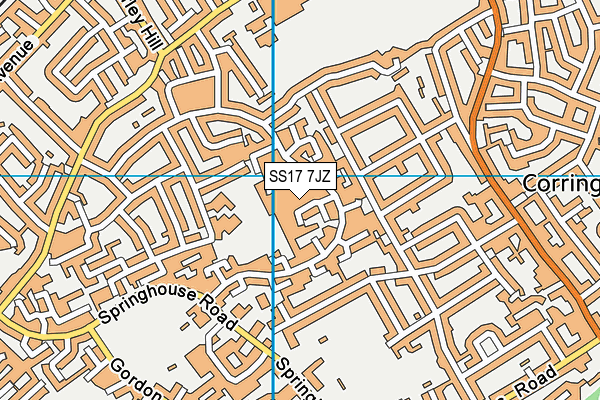 SS17 7JZ map - OS VectorMap District (Ordnance Survey) SS17 7JZ map - OS VectorMap District (Ordnance Survey)