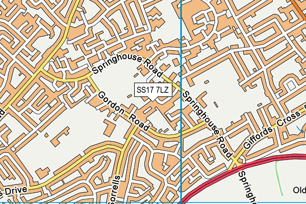 SS17 7LZ map - OS VectorMap District (Ordnance Survey) SS17 7LZ map - OS VectorMap District (Ordnance Survey)