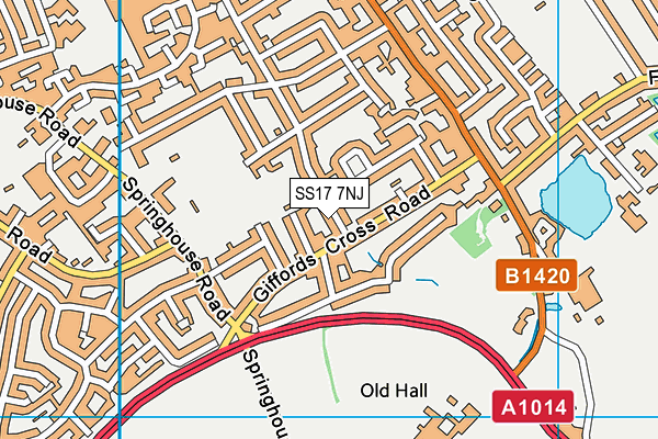 SS17 7NJ map - OS VectorMap District (Ordnance Survey) SS17 7NJ map - OS VectorMap District (Ordnance Survey)