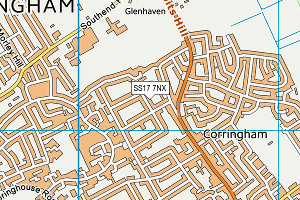 SS17 7NX map - OS VectorMap District (Ordnance Survey) SS17 7NX map - OS VectorMap District (Ordnance Survey)