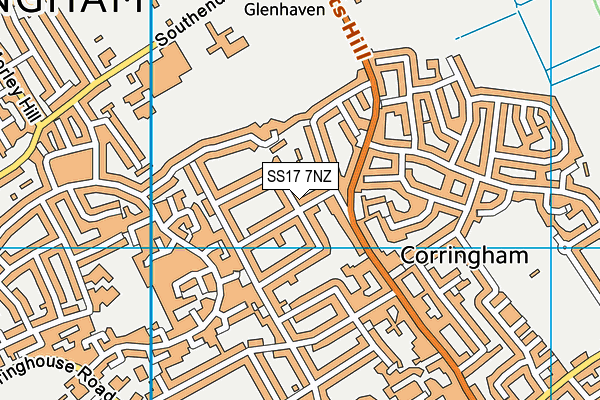 SS17 7NZ map - OS VectorMap District (Ordnance Survey) SS17 7NZ map - OS VectorMap District (Ordnance Survey)