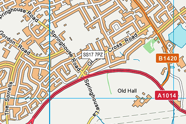 SS17 7PZ map - OS VectorMap District (Ordnance Survey) SS17 7PZ map - OS VectorMap District (Ordnance Survey)