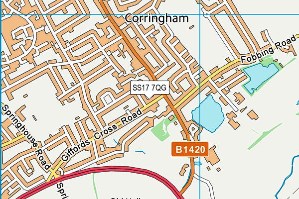 SS17 7QG map - OS VectorMap District (Ordnance Survey) SS17 7QG map - OS VectorMap District (Ordnance Survey)