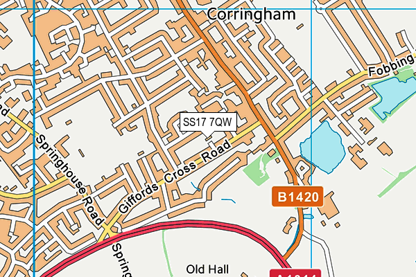SS17 7QW map - OS VectorMap District (Ordnance Survey) SS17 7QW map - OS VectorMap District (Ordnance Survey)