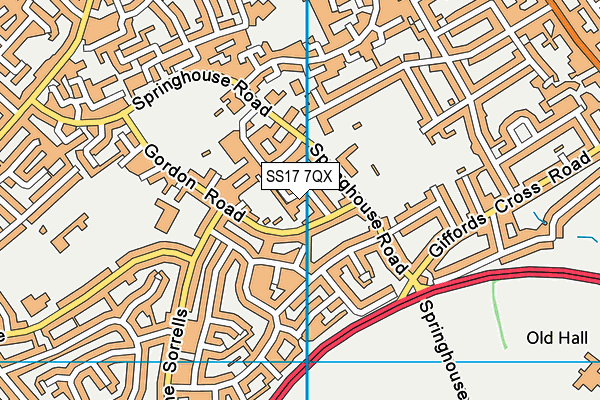 SS17 7QX map - OS VectorMap District (Ordnance Survey) SS17 7QX map - OS VectorMap District (Ordnance Survey)