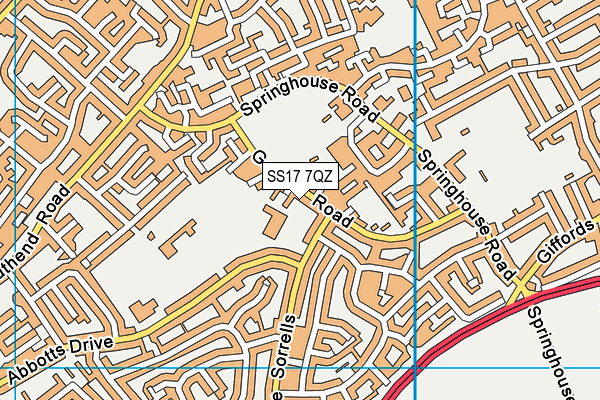 SS17 7QZ map - OS VectorMap District (Ordnance Survey) SS17 7QZ map - OS VectorMap District (Ordnance Survey)