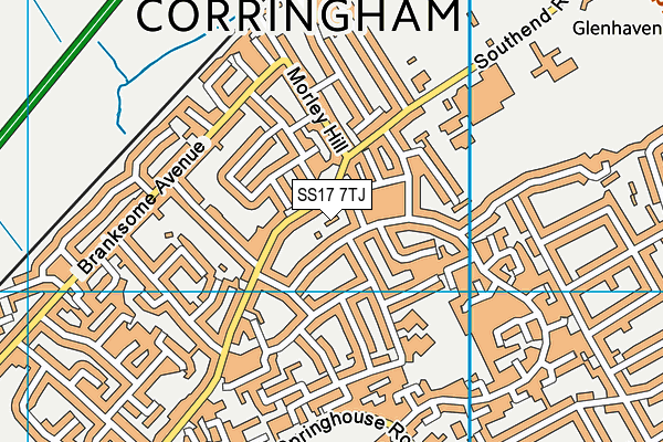 SS17 7TJ map - OS VectorMap District (Ordnance Survey) SS17 7TJ map - OS VectorMap District (Ordnance Survey)