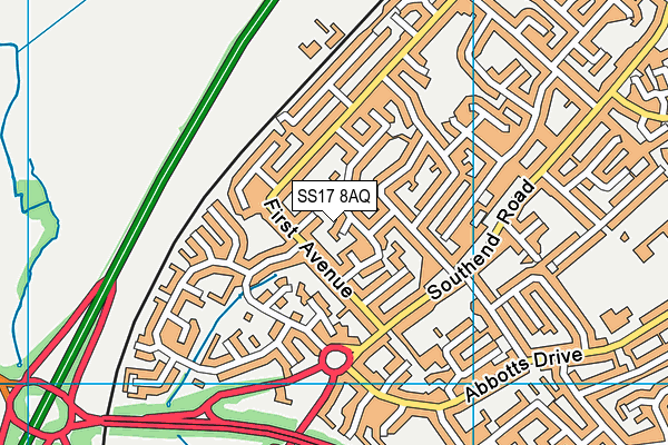 SS17 8AQ map - OS VectorMap District (Ordnance Survey) SS17 8AQ map - OS VectorMap District (Ordnance Survey)