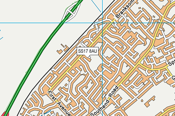 SS17 8AU map - OS VectorMap District (Ordnance Survey) SS17 8AU map - OS VectorMap District (Ordnance Survey)