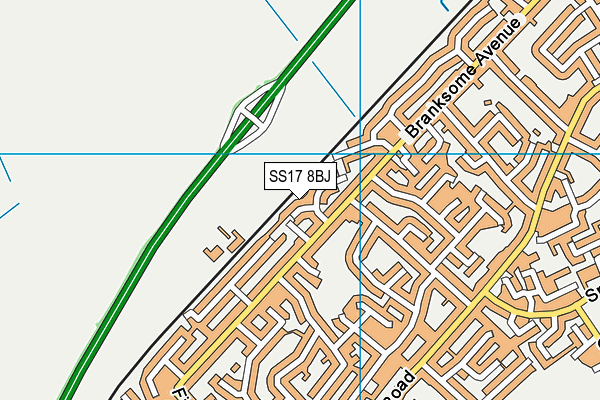 SS17 8BJ map - OS VectorMap District (Ordnance Survey) SS17 8BJ map - OS VectorMap District (Ordnance Survey)