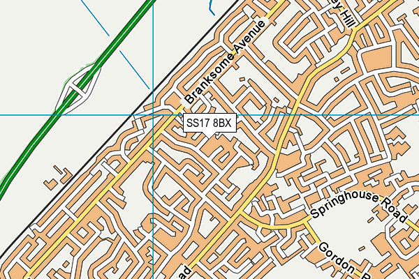 SS17 8BX map - OS VectorMap District (Ordnance Survey) SS17 8BX map - OS VectorMap District (Ordnance Survey)