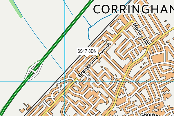 SS17 8DN map - OS VectorMap District (Ordnance Survey) SS17 8DN map - OS VectorMap District (Ordnance Survey)