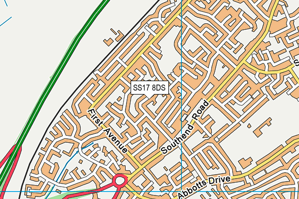 SS17 8DS map - OS VectorMap District (Ordnance Survey) SS17 8DS map - OS VectorMap District (Ordnance Survey)