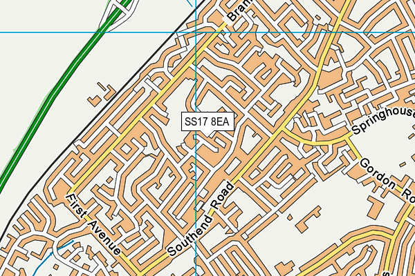 SS17 8EA map - OS VectorMap District (Ordnance Survey) SS17 8EA map - OS VectorMap District (Ordnance Survey)