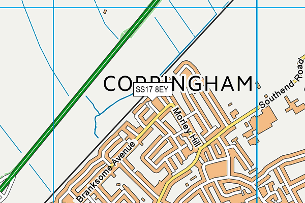 SS17 8EY map - OS VectorMap District (Ordnance Survey)