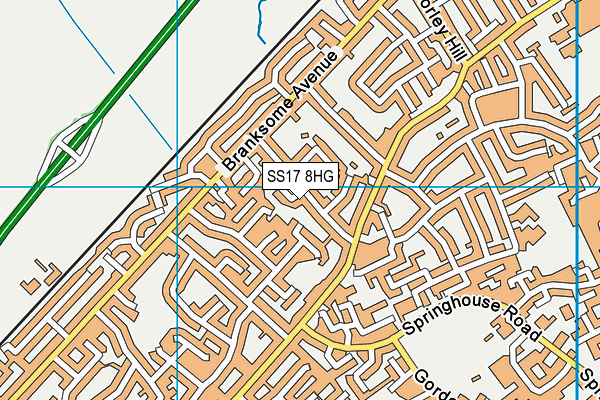 SS17 8HG map - OS VectorMap District (Ordnance Survey) SS17 8HG map - OS VectorMap District (Ordnance Survey)