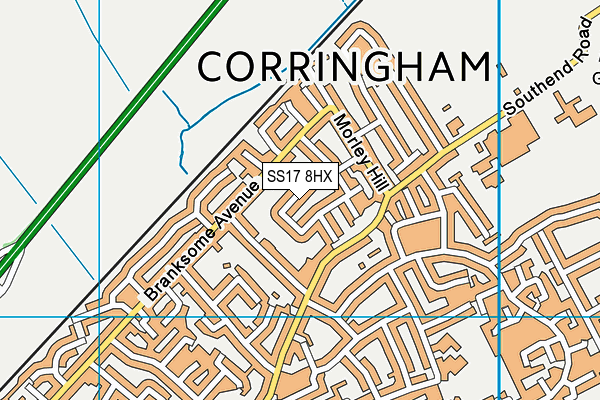 SS17 8HX map - OS VectorMap District (Ordnance Survey) SS17 8HX map - OS VectorMap District (Ordnance Survey)