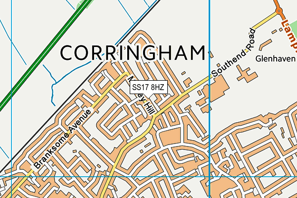SS17 8HZ map - OS VectorMap District (Ordnance Survey) SS17 8HZ map - OS VectorMap District (Ordnance Survey)