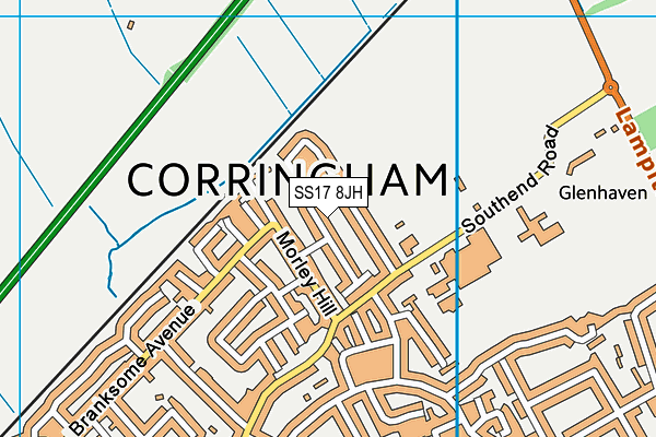 SS17 8JH map - OS VectorMap District (Ordnance Survey) SS17 8JH map - OS VectorMap District (Ordnance Survey)