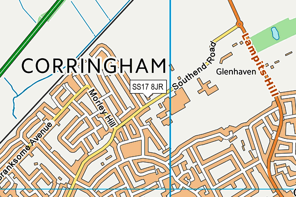 SS17 8JR map - OS VectorMap District (Ordnance Survey) SS17 8JR map - OS VectorMap District (Ordnance Survey)