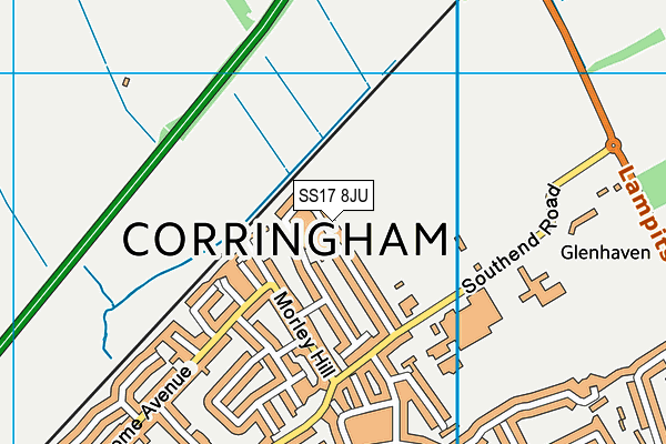 SS17 8JU map - OS VectorMap District (Ordnance Survey)