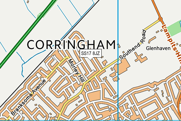 SS17 8JZ map - OS VectorMap District (Ordnance Survey) SS17 8JZ map - OS VectorMap District (Ordnance Survey)