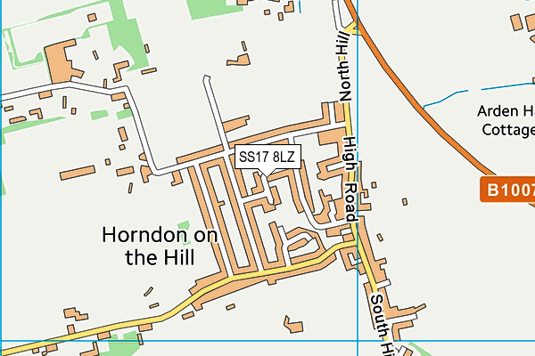SS17 8LZ map - OS VectorMap District (Ordnance Survey) SS17 8LZ map - OS VectorMap District (Ordnance Survey)