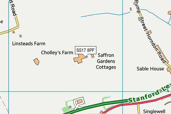 SS17 8PF map - OS VectorMap District (Ordnance Survey) SS17 8PF map - OS VectorMap District (Ordnance Survey)