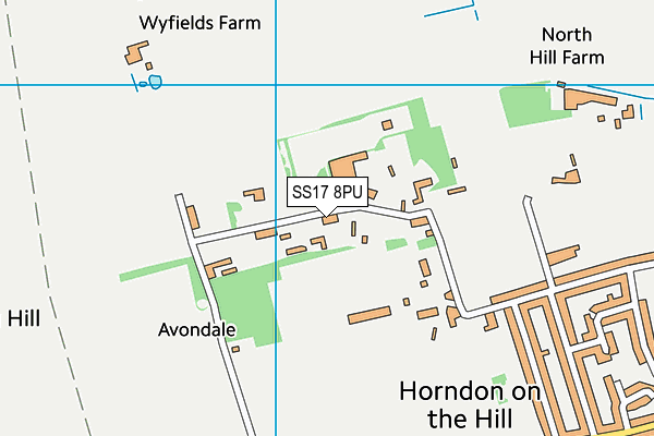 SS17 8PU map - OS VectorMap District (Ordnance Survey)