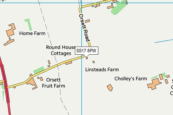 SS17 8PW map - OS VectorMap District (Ordnance Survey) SS17 8PW map - OS VectorMap District (Ordnance Survey)