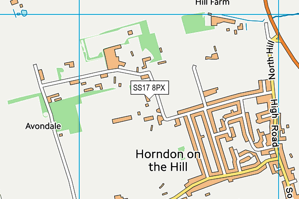 SS17 8PX map - OS VectorMap District (Ordnance Survey) SS17 8PX map - OS VectorMap District (Ordnance Survey)