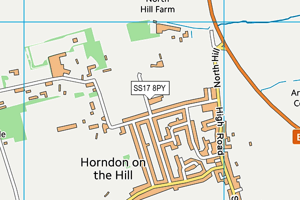 SS17 8PY map - OS VectorMap District (Ordnance Survey) SS17 8PY map - OS VectorMap District (Ordnance Survey)