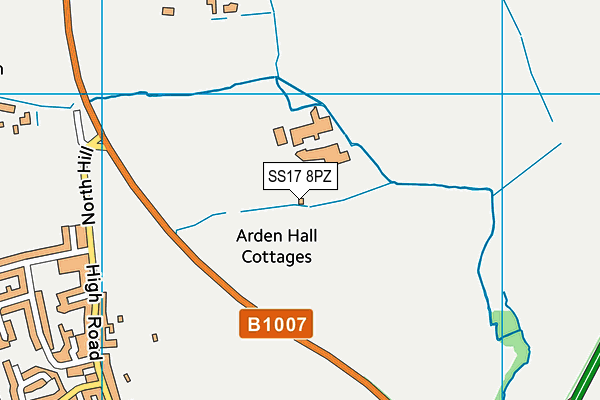 SS17 8PZ map - OS VectorMap District (Ordnance Survey) SS17 8PZ map - OS VectorMap District (Ordnance Survey)
