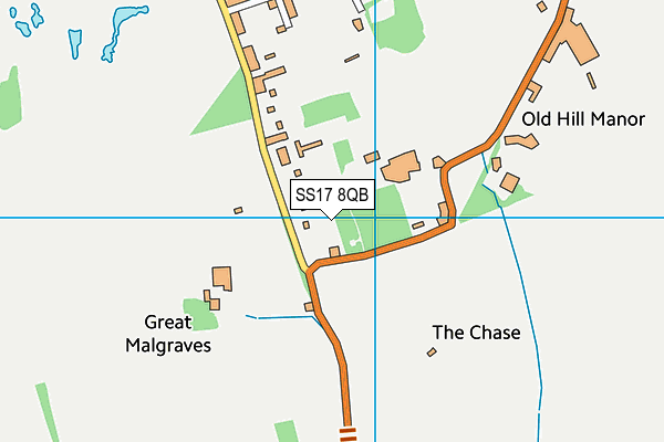 SS17 8QB map - OS VectorMap District (Ordnance Survey) SS17 8QB map - OS VectorMap District (Ordnance Survey)
