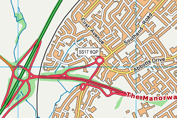 SS17 8QP map - OS VectorMap District (Ordnance Survey) SS17 8QP map - OS VectorMap District (Ordnance Survey)