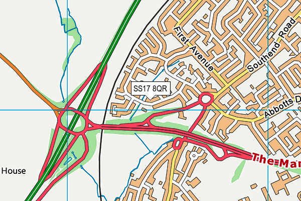 SS17 8QR map - OS VectorMap District (Ordnance Survey)
