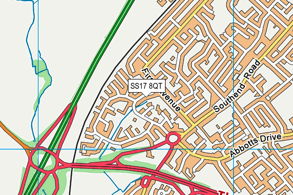 SS17 8QT map - OS VectorMap District (Ordnance Survey) SS17 8QT map - OS VectorMap District (Ordnance Survey)