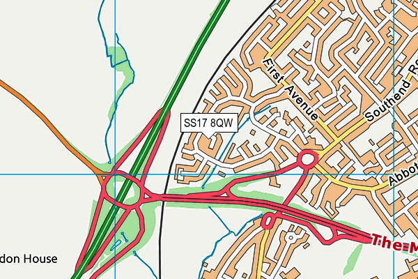 SS17 8QW map - OS VectorMap District (Ordnance Survey) SS17 8QW map - OS VectorMap District (Ordnance Survey)