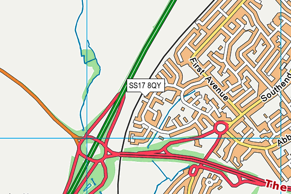 SS17 8QY map - OS VectorMap District (Ordnance Survey) SS17 8QY map - OS VectorMap District (Ordnance Survey)