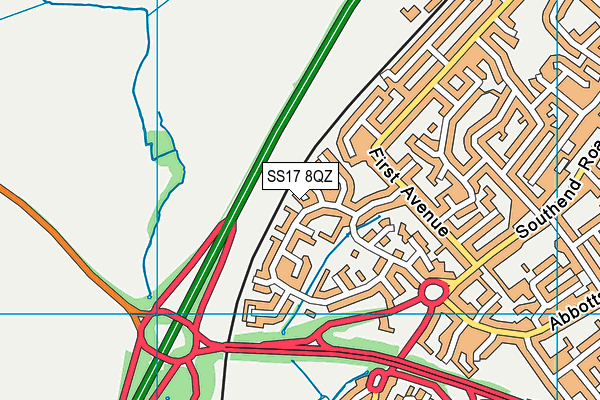 SS17 8QZ map - OS VectorMap District (Ordnance Survey) SS17 8QZ map - OS VectorMap District (Ordnance Survey)