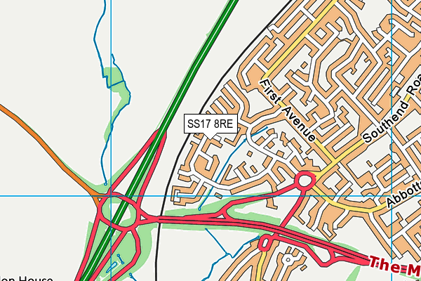 SS17 8RE map - OS VectorMap District (Ordnance Survey) SS17 8RE map - OS VectorMap District (Ordnance Survey)