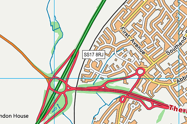 SS17 8RJ map - OS VectorMap District (Ordnance Survey)