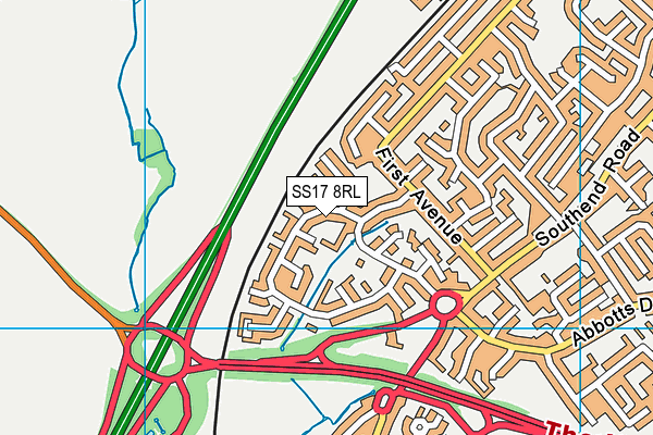 SS17 8RL map - OS VectorMap District (Ordnance Survey) SS17 8RL map - OS VectorMap District (Ordnance Survey)