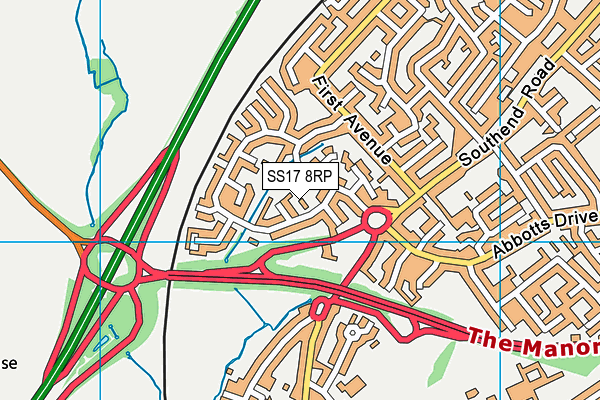 SS17 8RP map - OS VectorMap District (Ordnance Survey) SS17 8RP map - OS VectorMap District (Ordnance Survey)