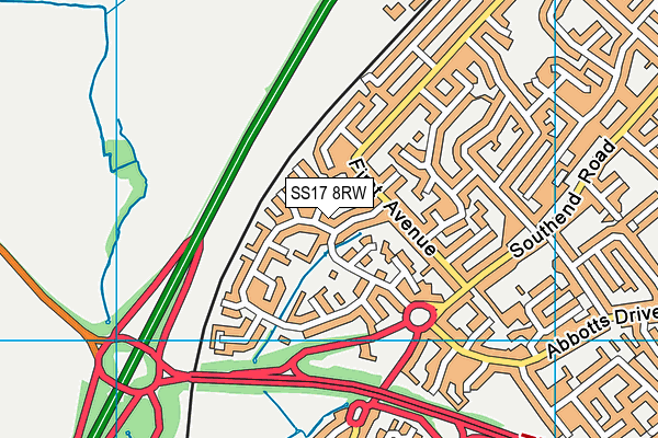 SS17 8RW map - OS VectorMap District (Ordnance Survey) SS17 8RW map - OS VectorMap District (Ordnance Survey)