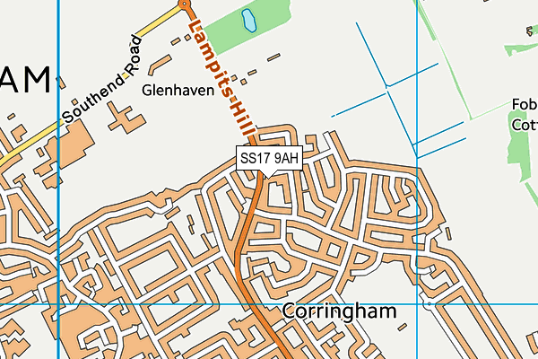 SS17 9AH map - OS VectorMap District (Ordnance Survey) SS17 9AH map - OS VectorMap District (Ordnance Survey)