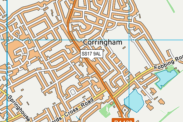 SS17 9AL map - OS VectorMap District (Ordnance Survey) SS17 9AL map - OS VectorMap District (Ordnance Survey)
