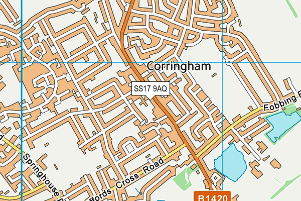 SS17 9AQ map - OS VectorMap District (Ordnance Survey) SS17 9AQ map - OS VectorMap District (Ordnance Survey)