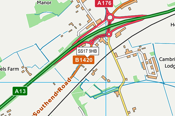 SS17 9HB map - OS VectorMap District (Ordnance Survey) SS17 9HB map - OS VectorMap District (Ordnance Survey)