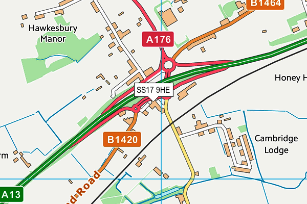 SS17 9HE map - OS VectorMap District (Ordnance Survey) SS17 9HE map - OS VectorMap District (Ordnance Survey)